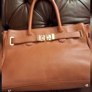 Elegant Brown PVC Tote Bag